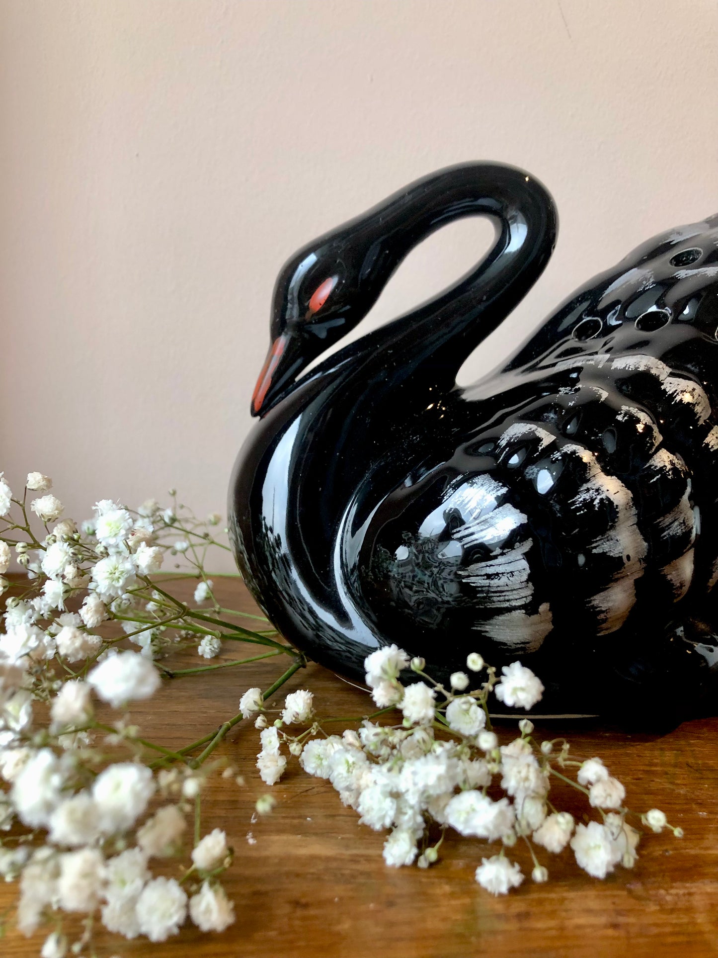 Black Swan Ceramic Vase