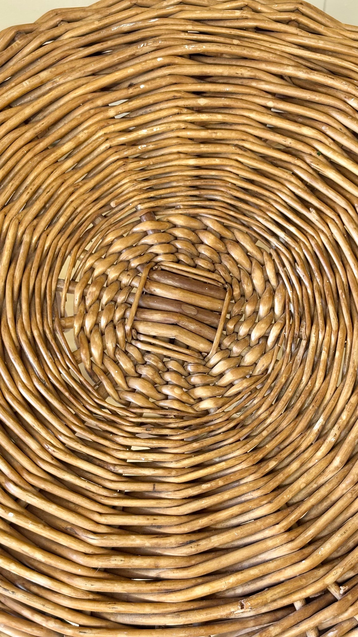 Vintage Wicker & Rattan Handmade Round Stool