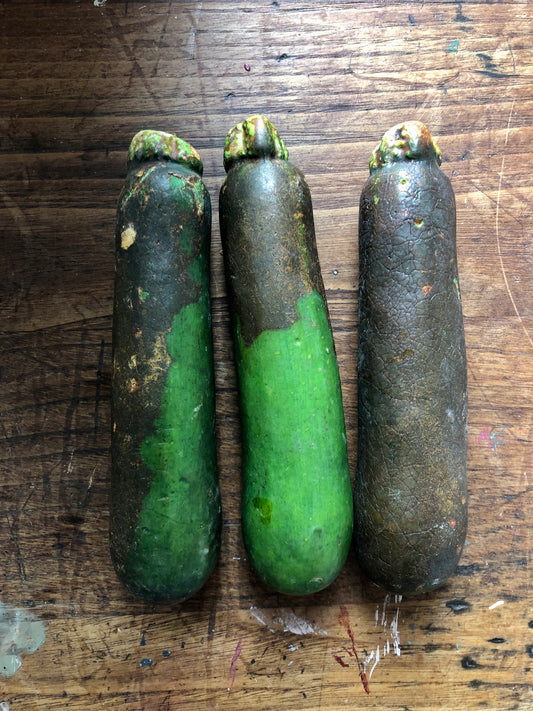 Set of 3 vintage decorative courgette props