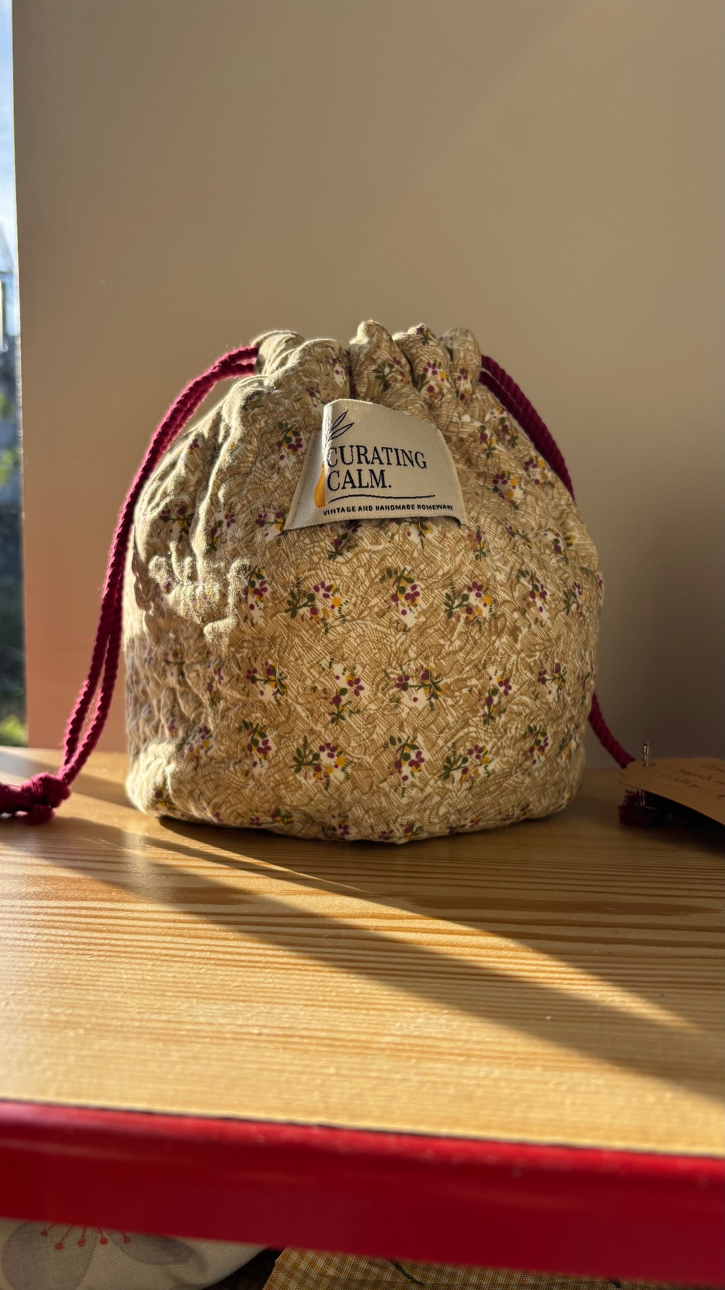 Washbag handmade from vintage quilt