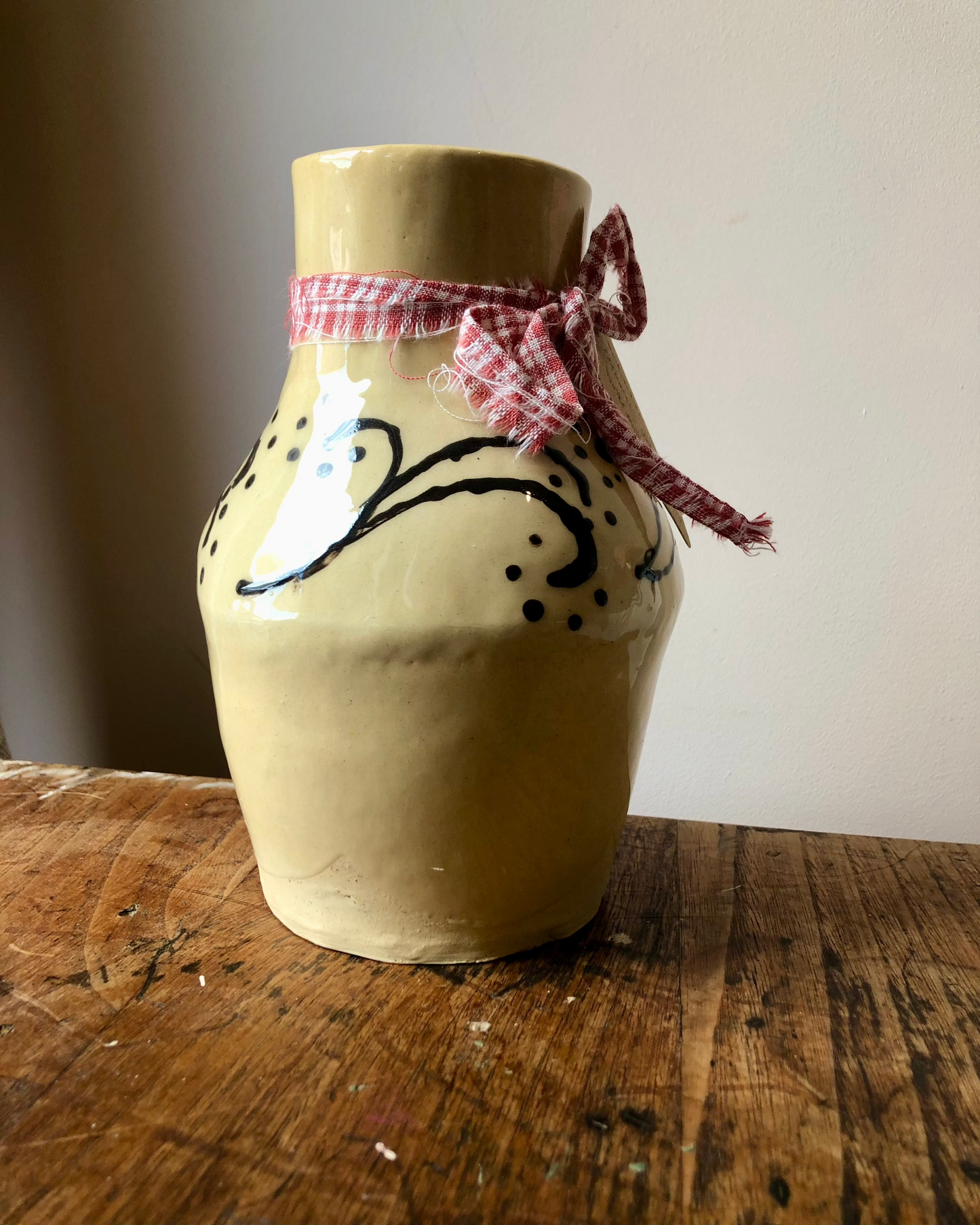 Handmade vintage ceramic vase