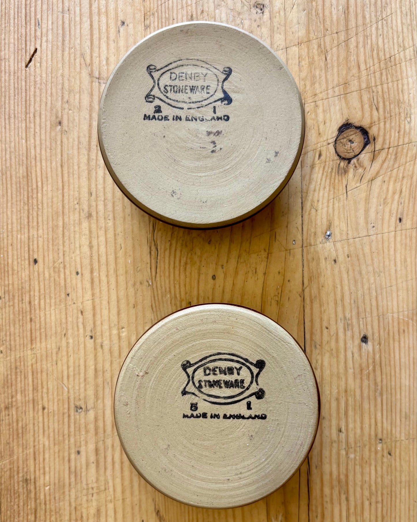 Pair of Vintage Denby Homestead Butter Pats / Pinch Pots