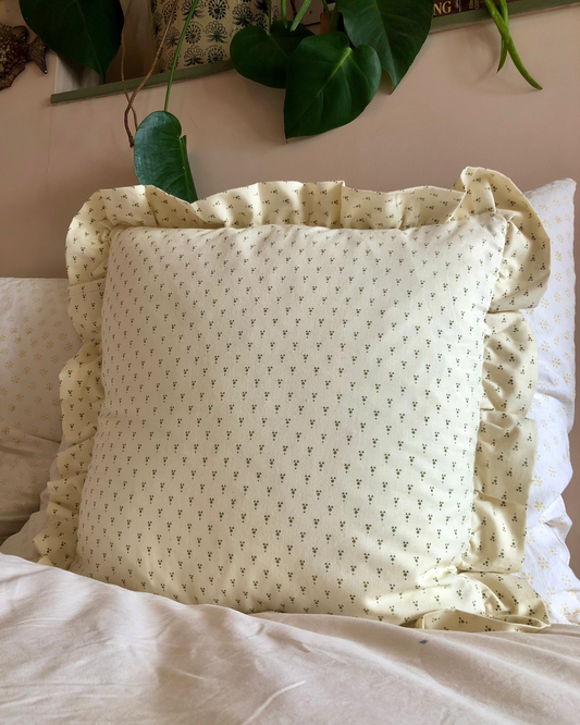 Ruffle cushion handmade from vintage Laura Ashley fabric