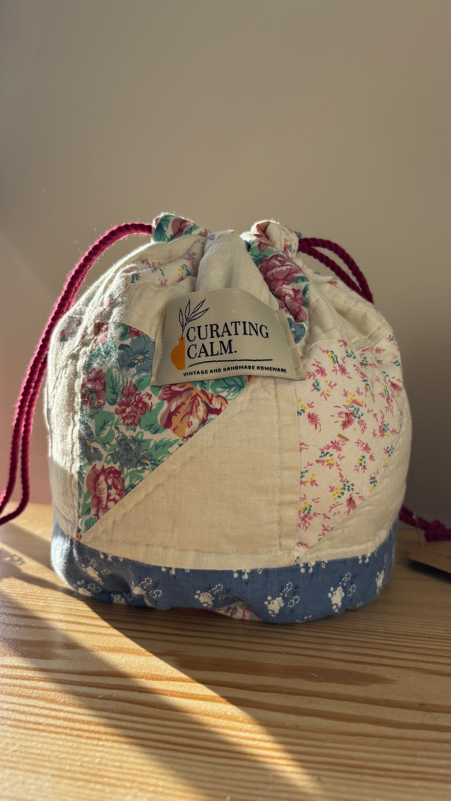 Washbag handmade from vintage quilt