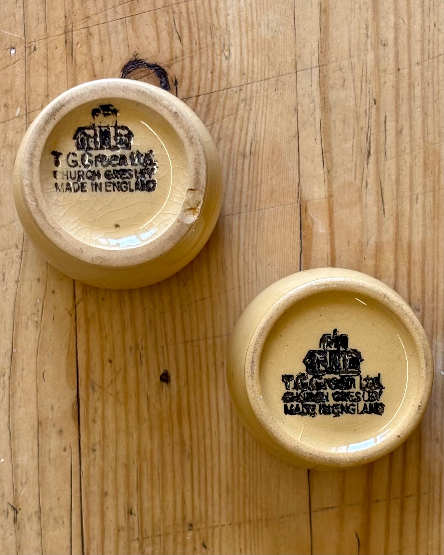 Pair of Vintage T.G. Green Pottery Egg Cups