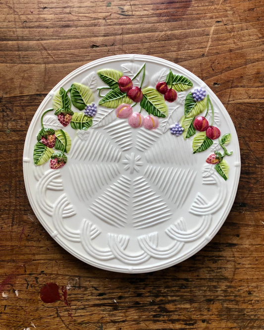 Vintage Italian wall plate - cherries and berries