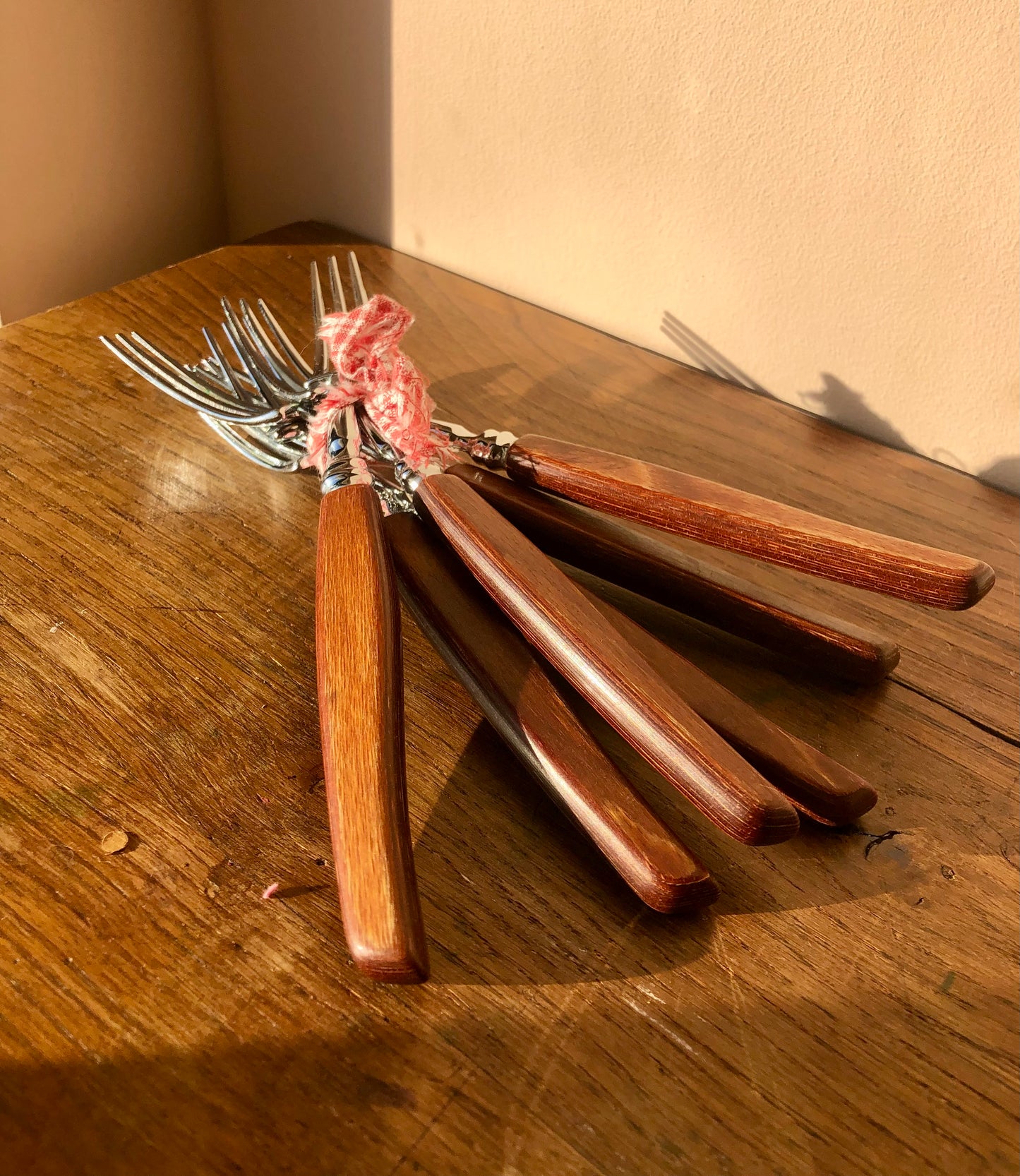Glosswood Mid-Century Vintage Fork Set - Set of 6