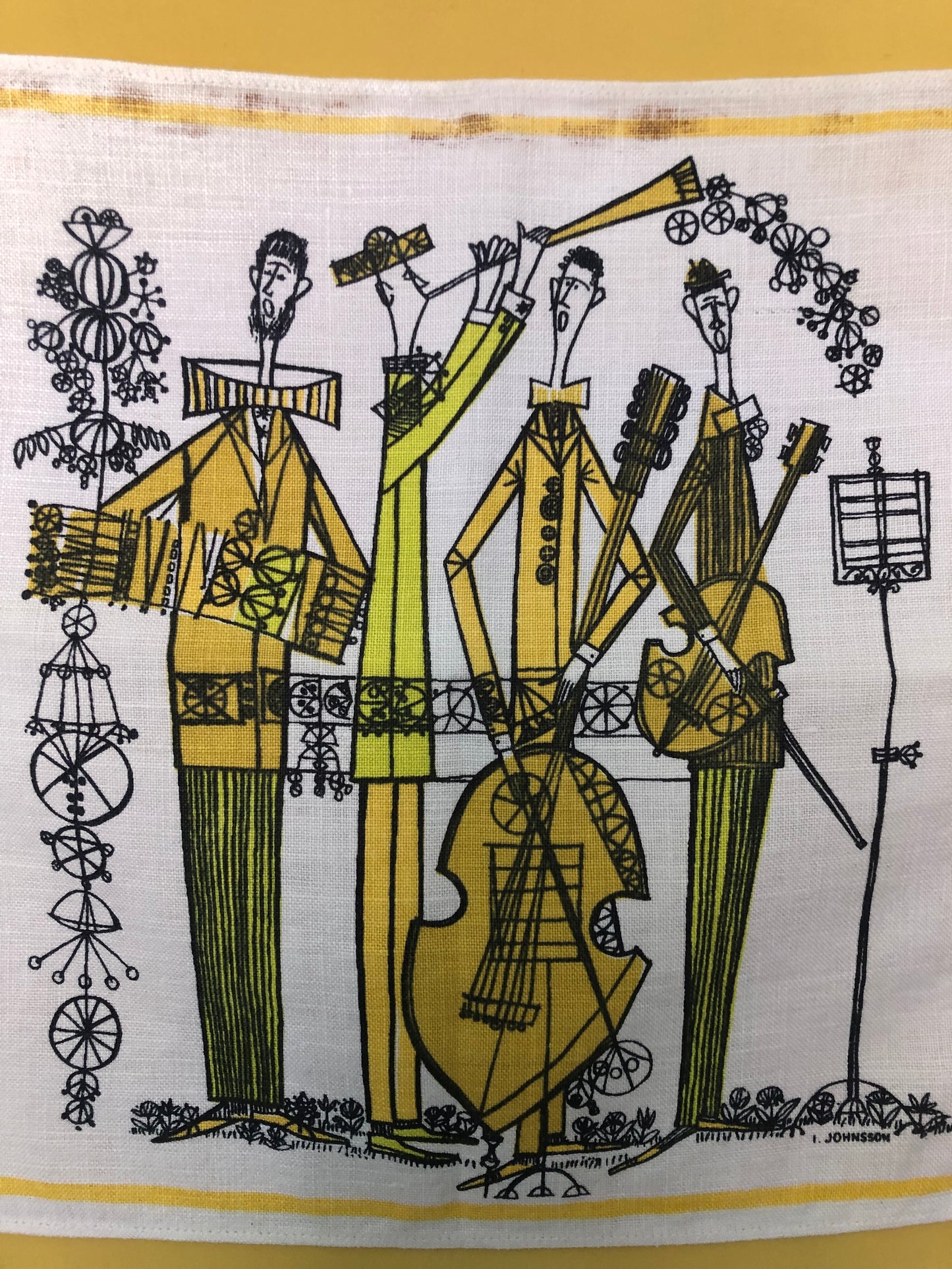 Framed vintage Swedish napkin