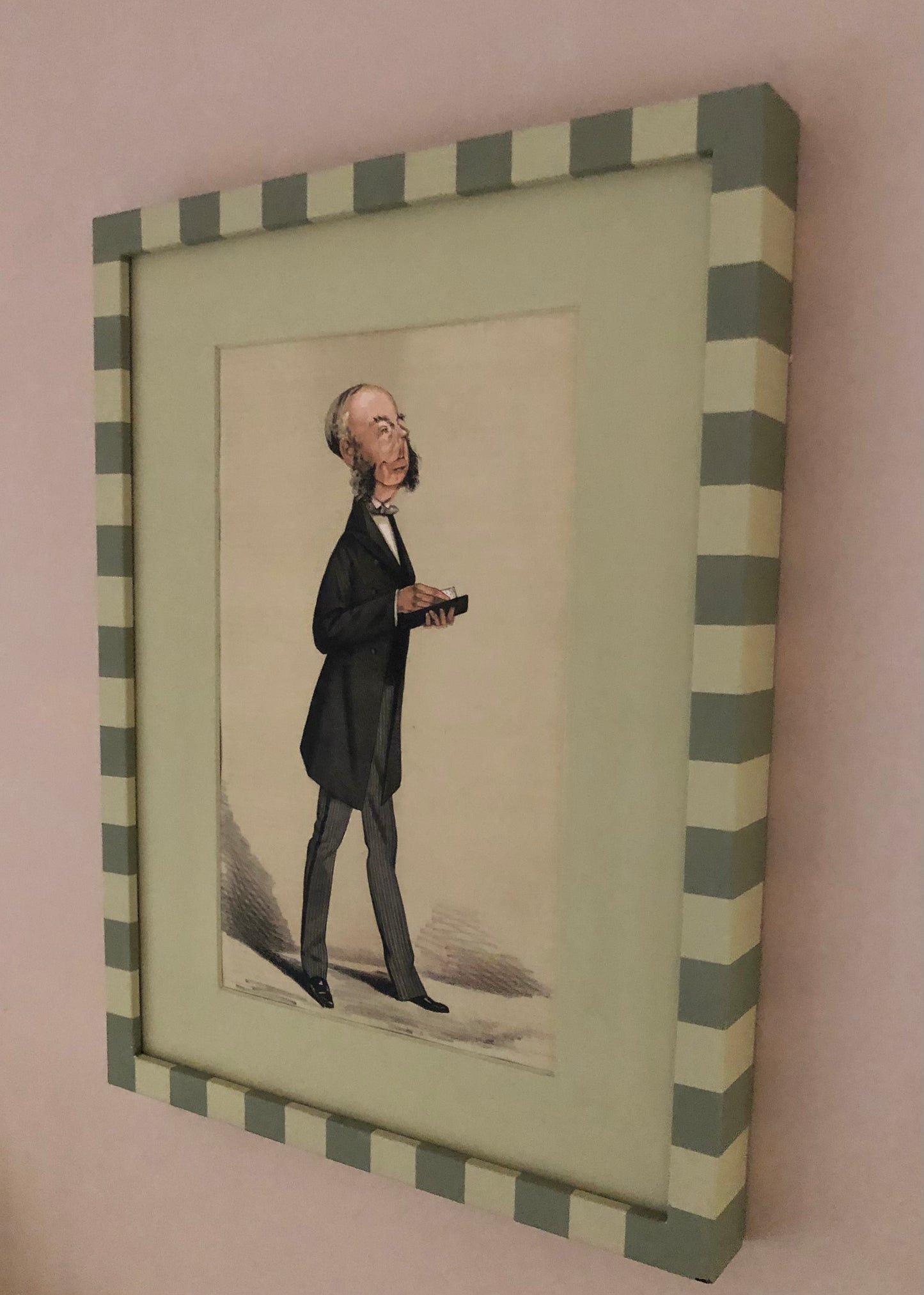 Vanity Fair "The Whip" 1872 Lithograph in Hand-Painted Frame