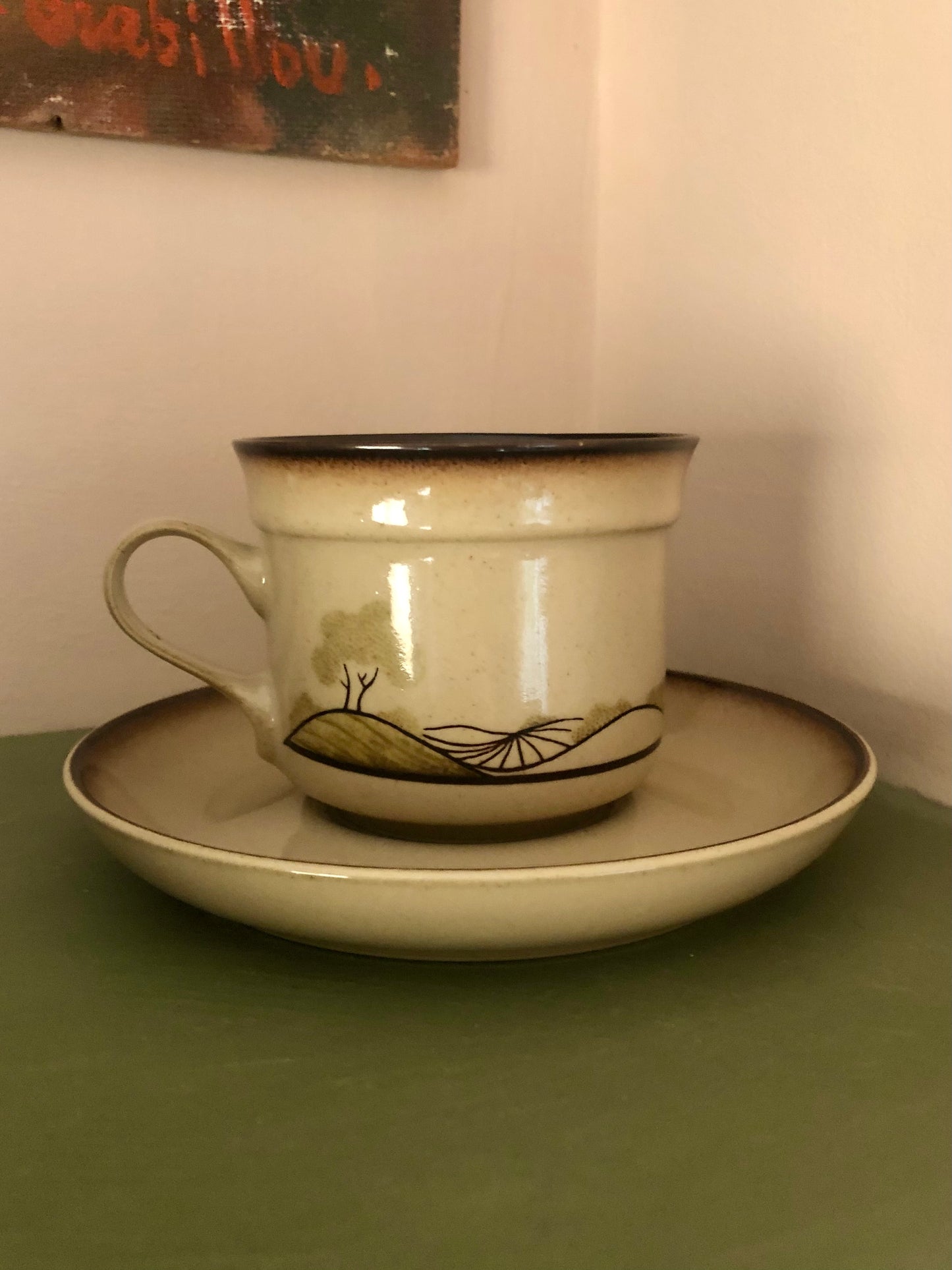 Pair of vintage Denby "savoy" tea cups