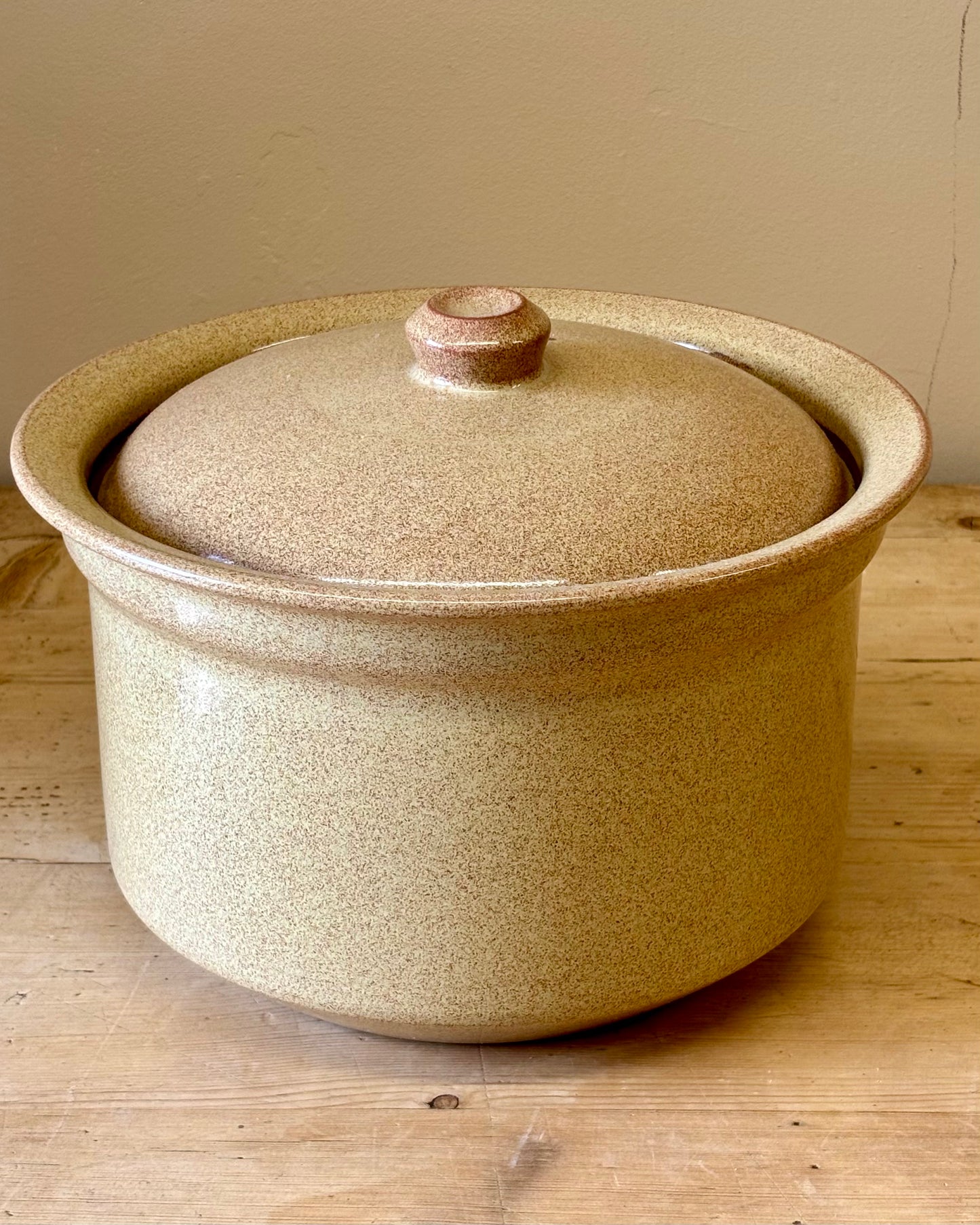 Vintage Speckled Stoneware 3L Crock Pot / Casserole Dish