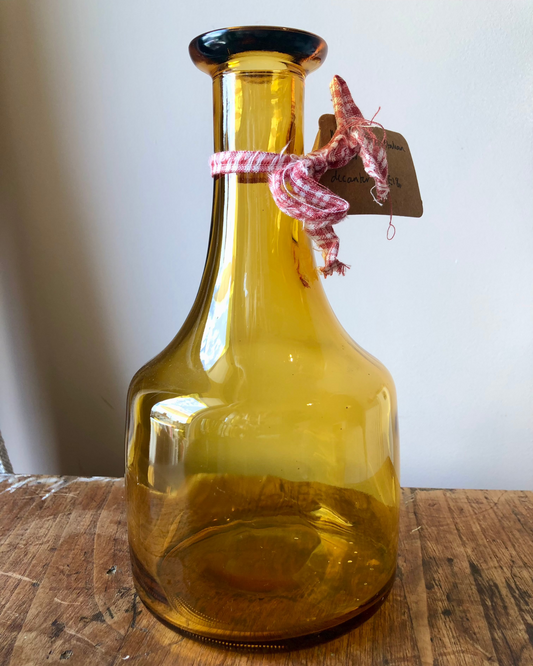 Vintage amber glass decanter