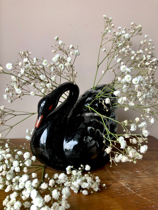 Black Swan Ceramic Vase