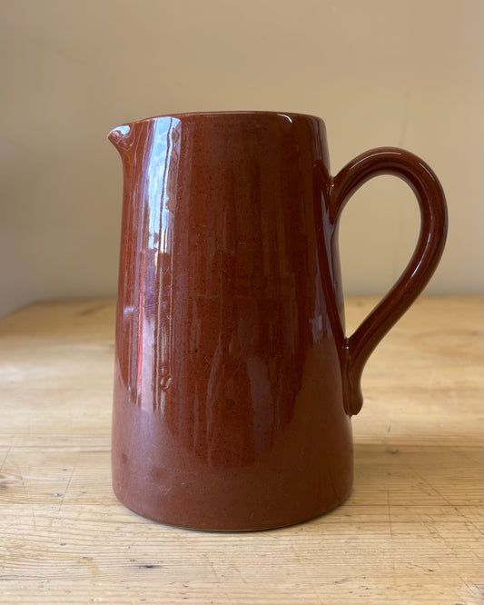 Large Vintage Brown Glazed Stoneware Jug
