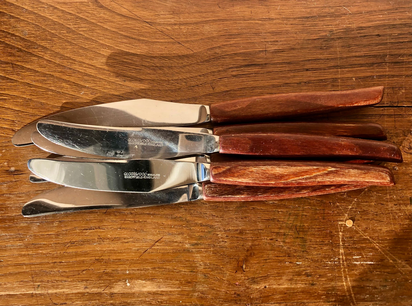 Glosswood Mid-Century Vintage Knife Set - Set of 6