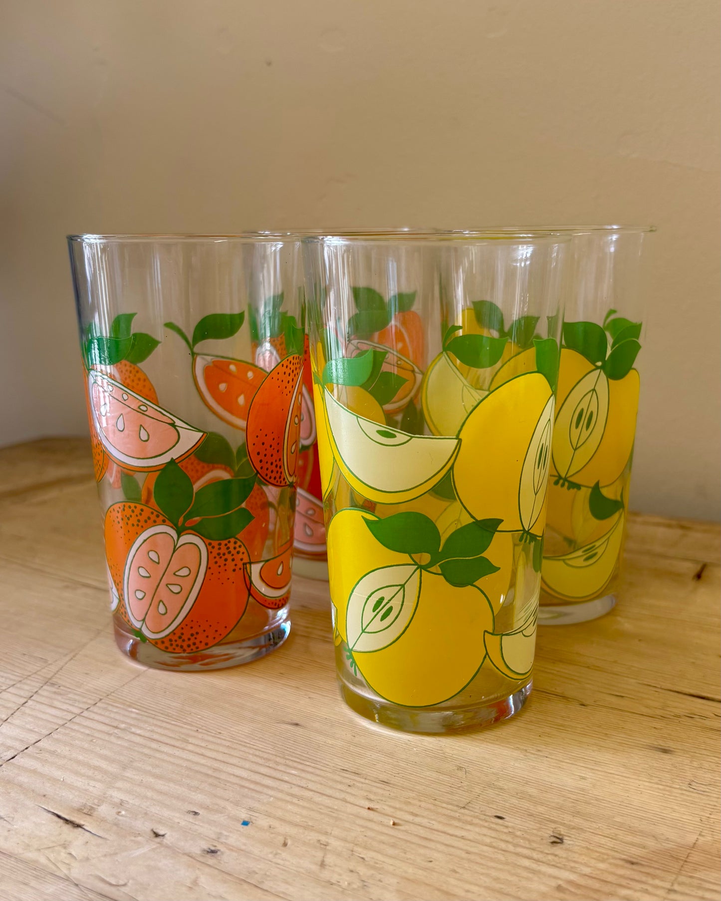 Set of 4 1970's French Juice Glasses