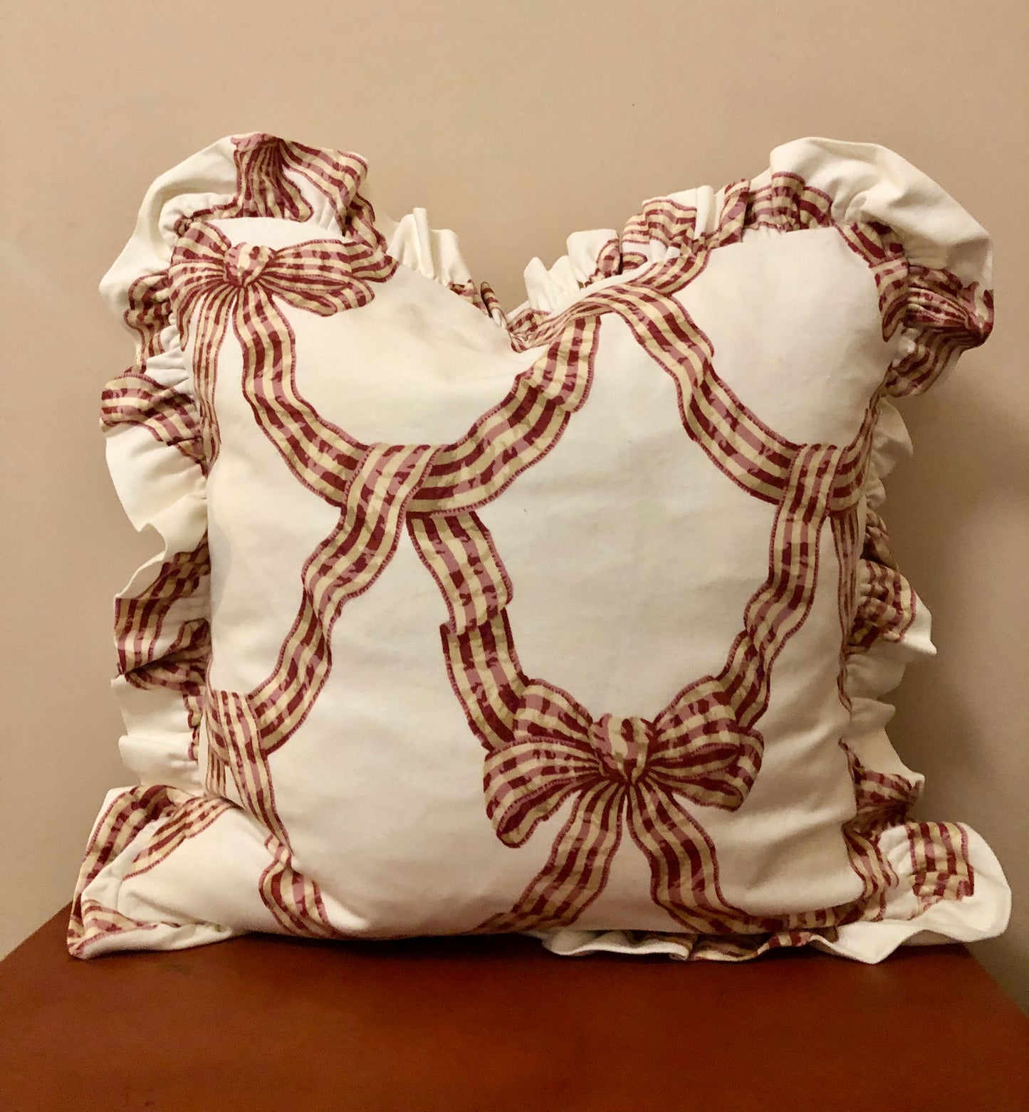 Vintage Sanderson ruffle cushion