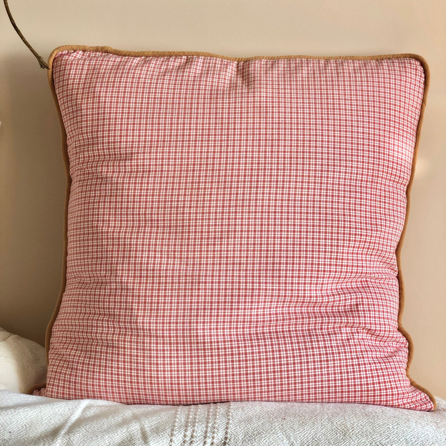 Giant vintage check cushion