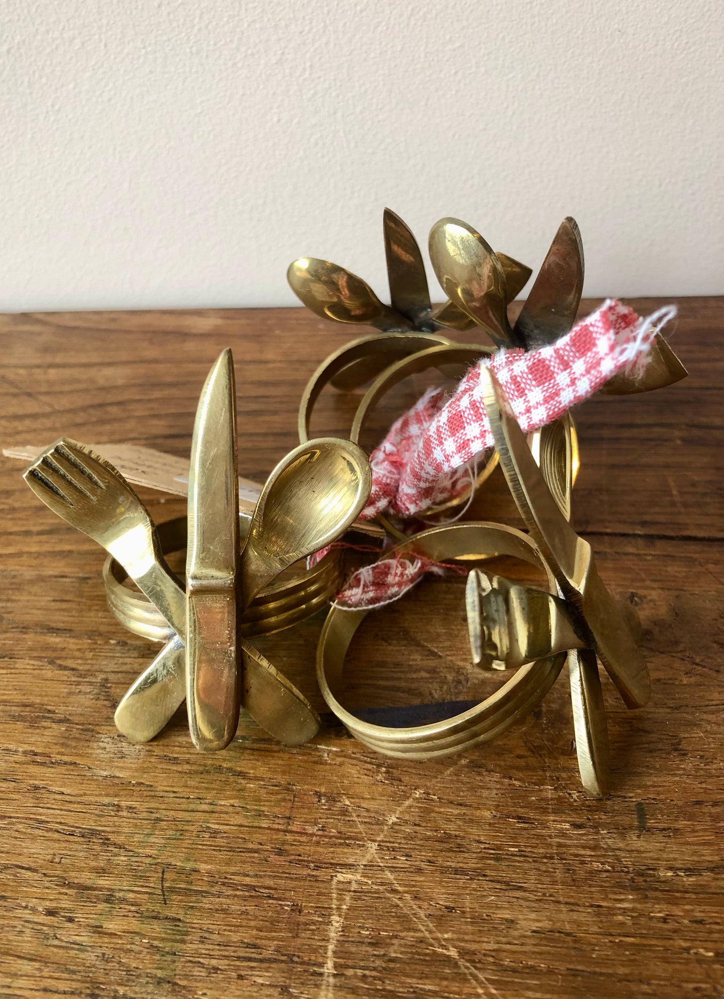 Set of Four Brass Napkin Rings