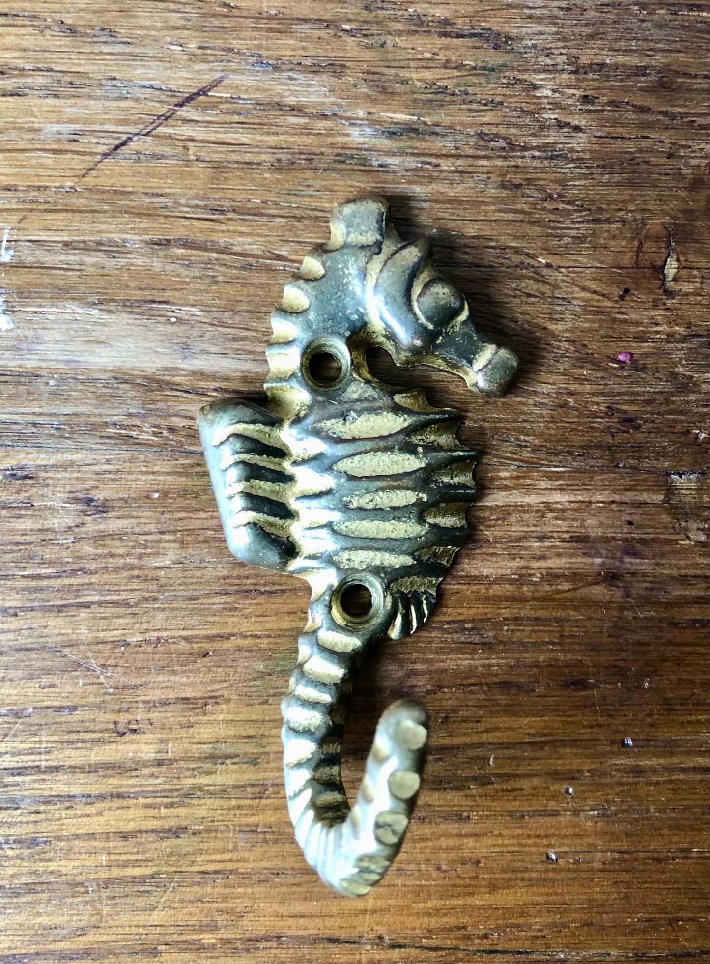 Vintage Brass Seahorse Hook