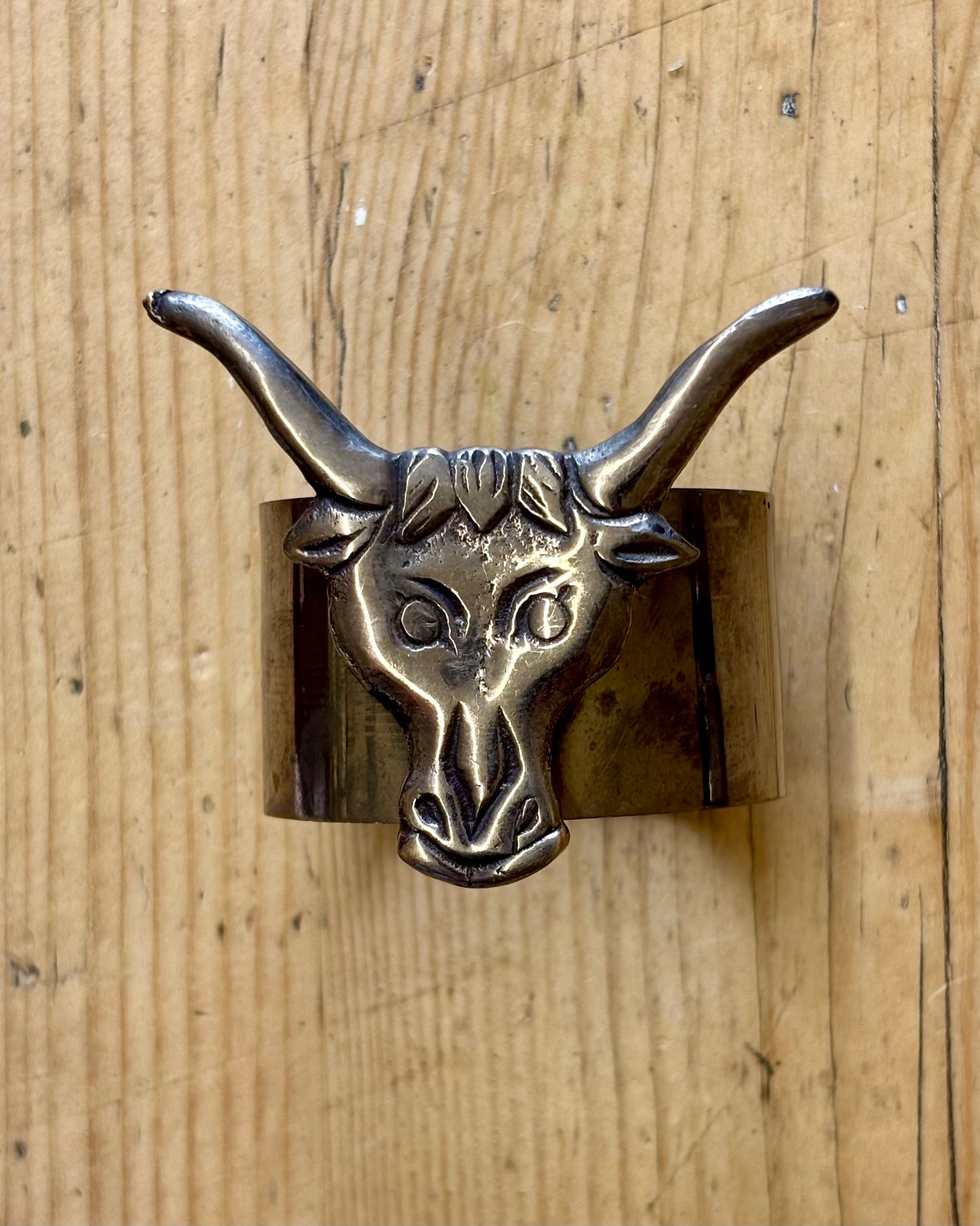 Set of 6 Vintage Western Metal Napkin Rings