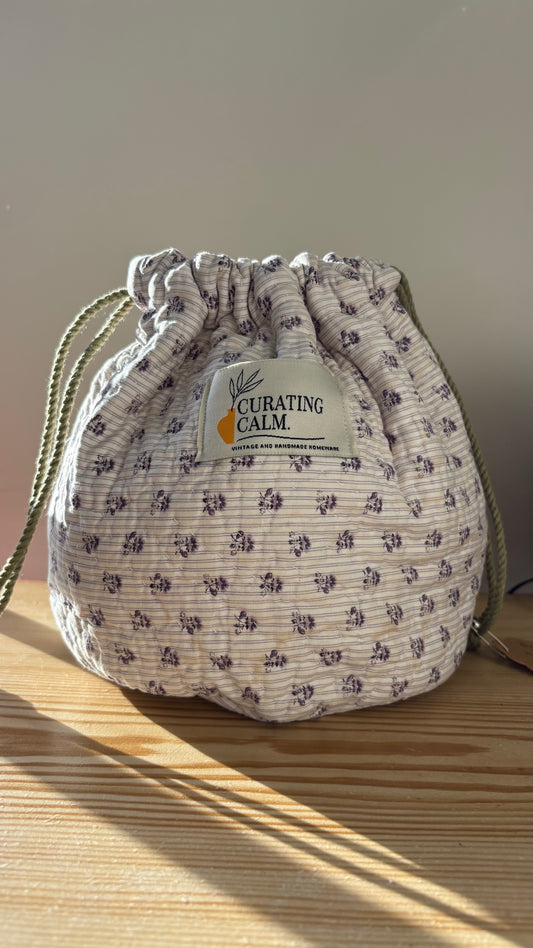 Washbag handmade from vintage quilt