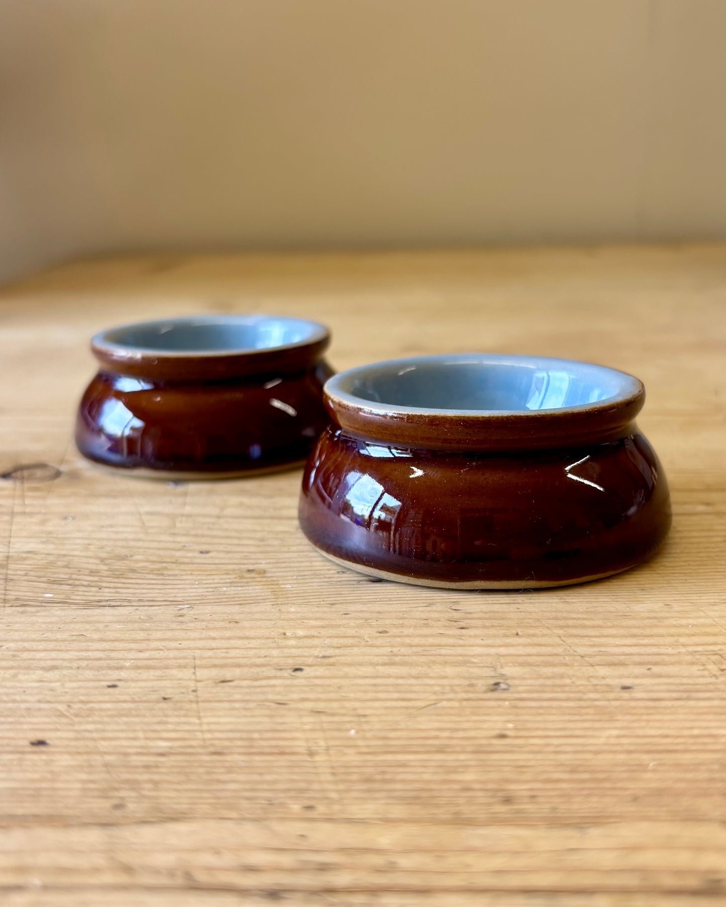 Pair of Vintage Denby Homestead Butter Pats / Pinch Pots