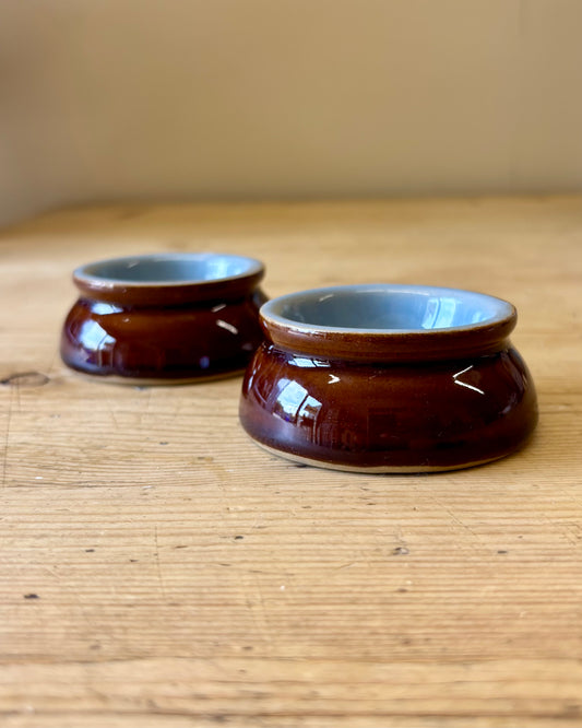 Pair of Vintage Denby Homestead Butter Pats / Pinch Pots
