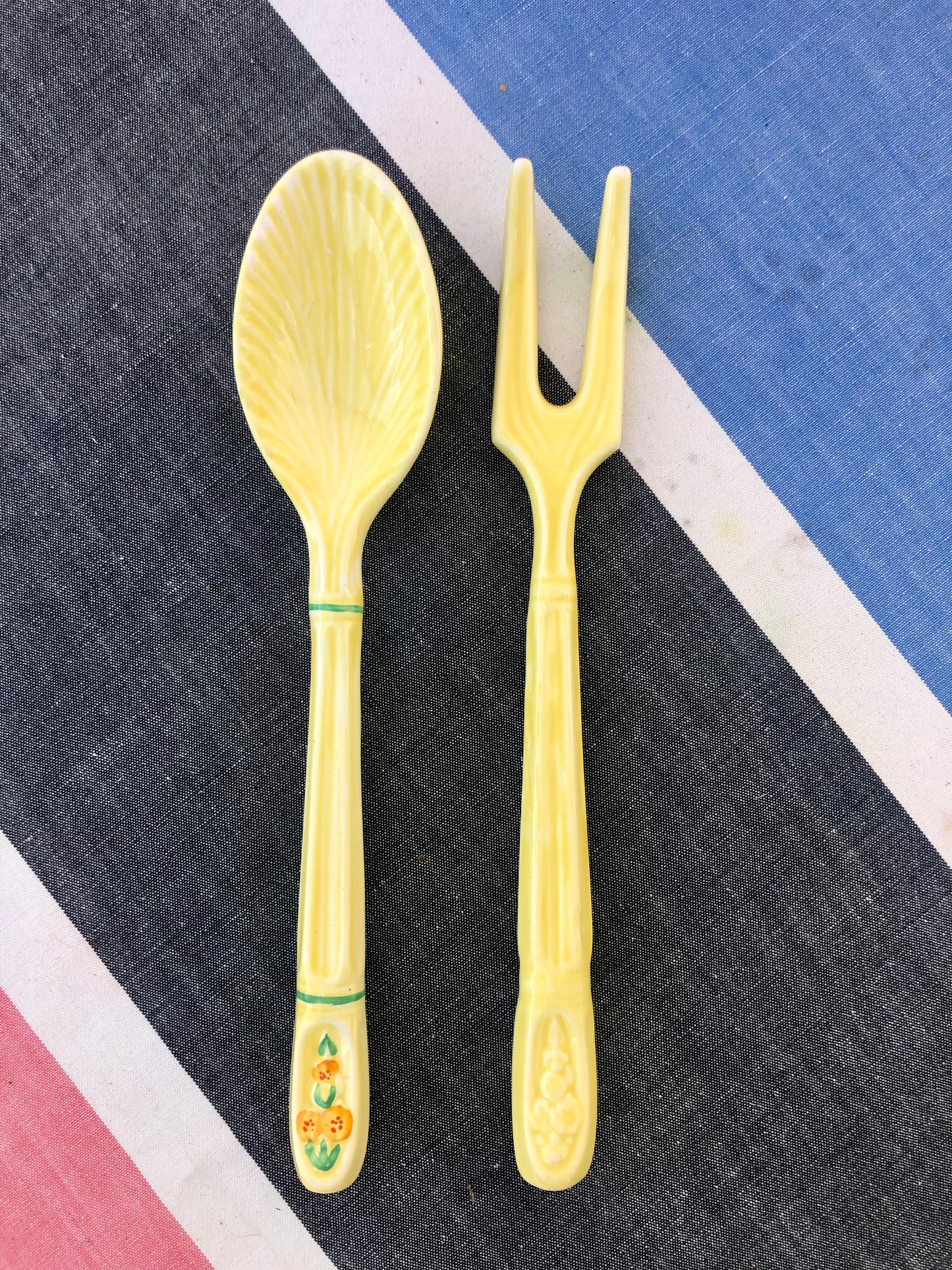 Pair of vintage tuscan salad servers