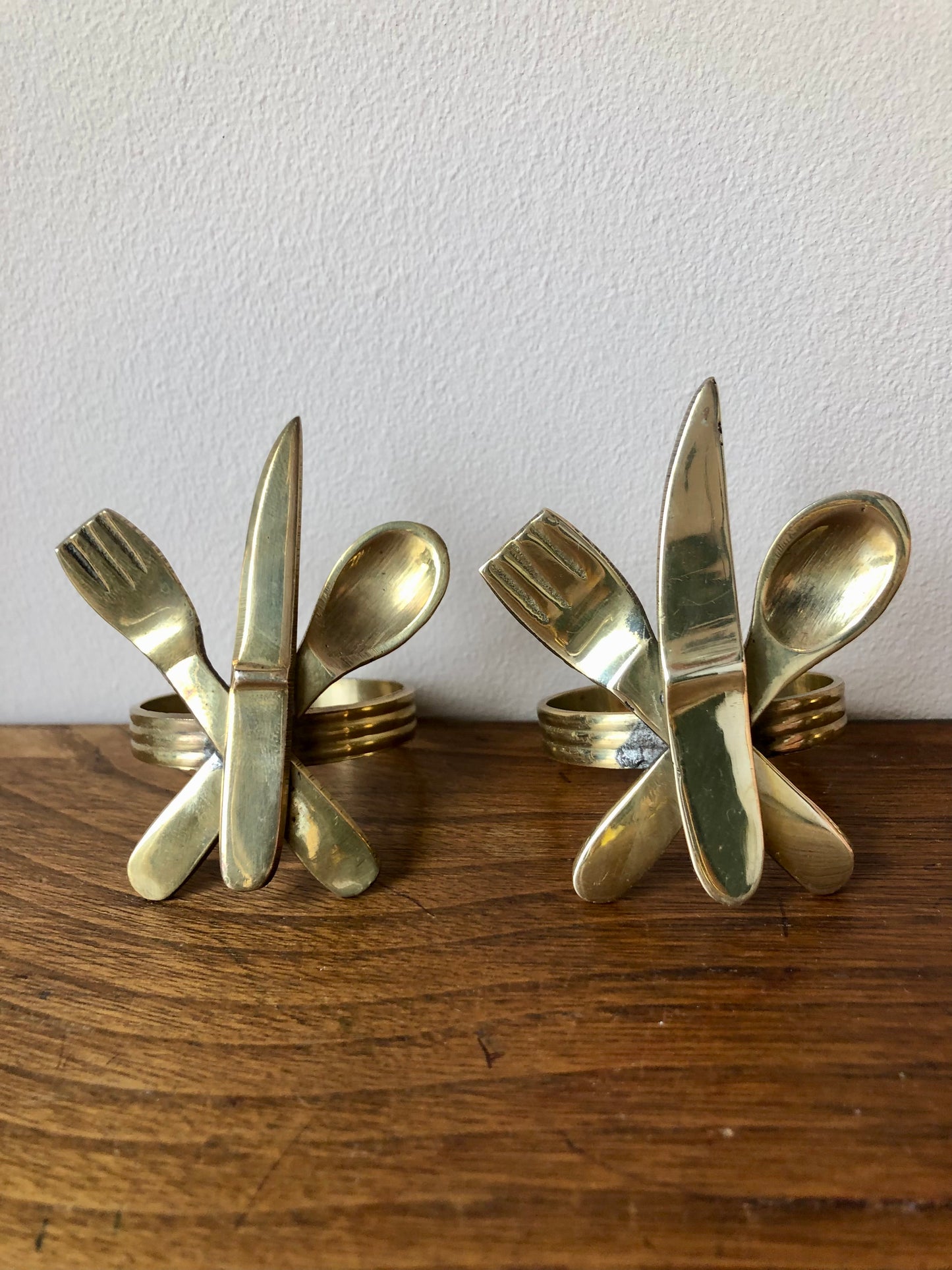 Set of Four Brass Napkin Rings