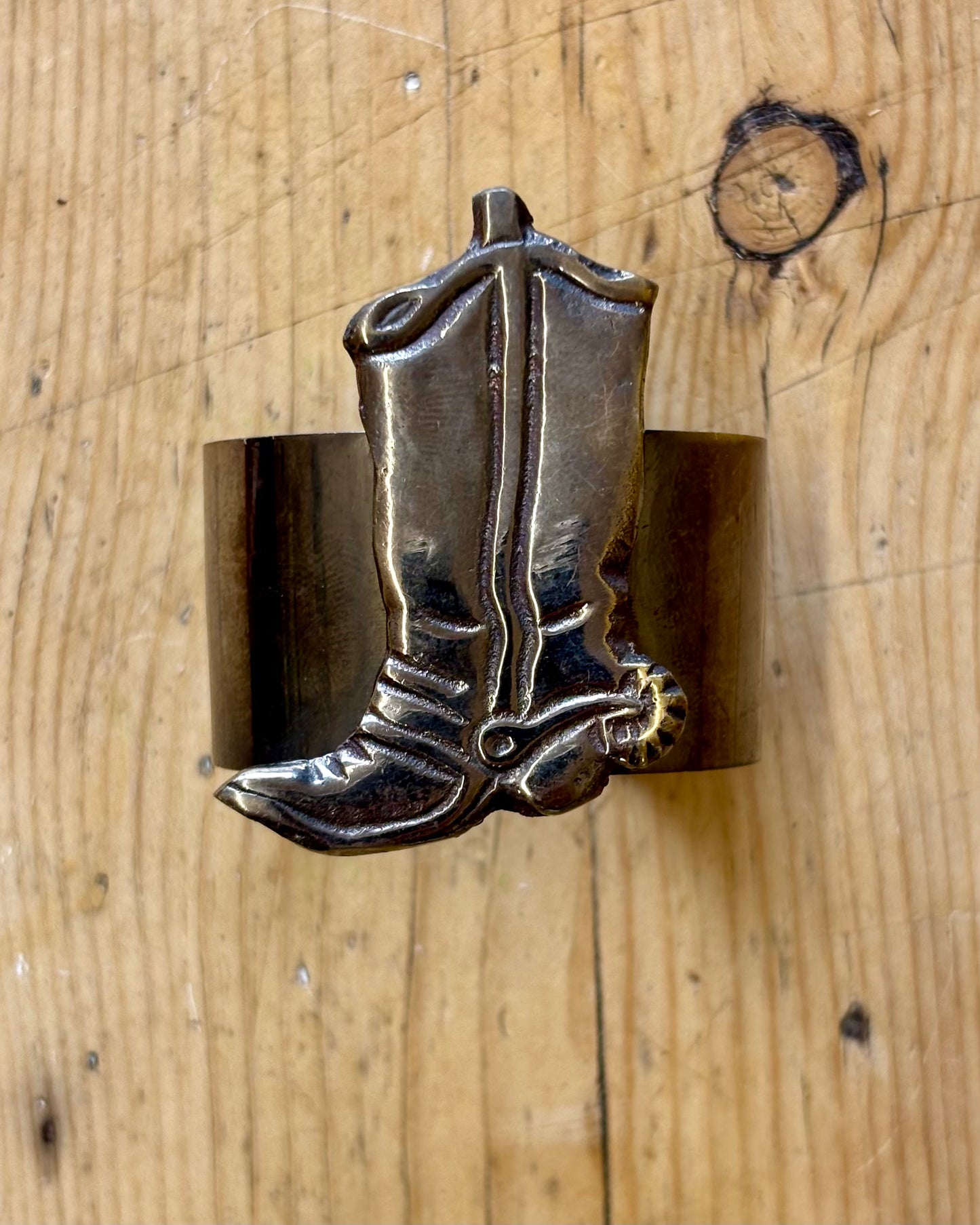 Set of 6 Vintage Western Metal Napkin Rings