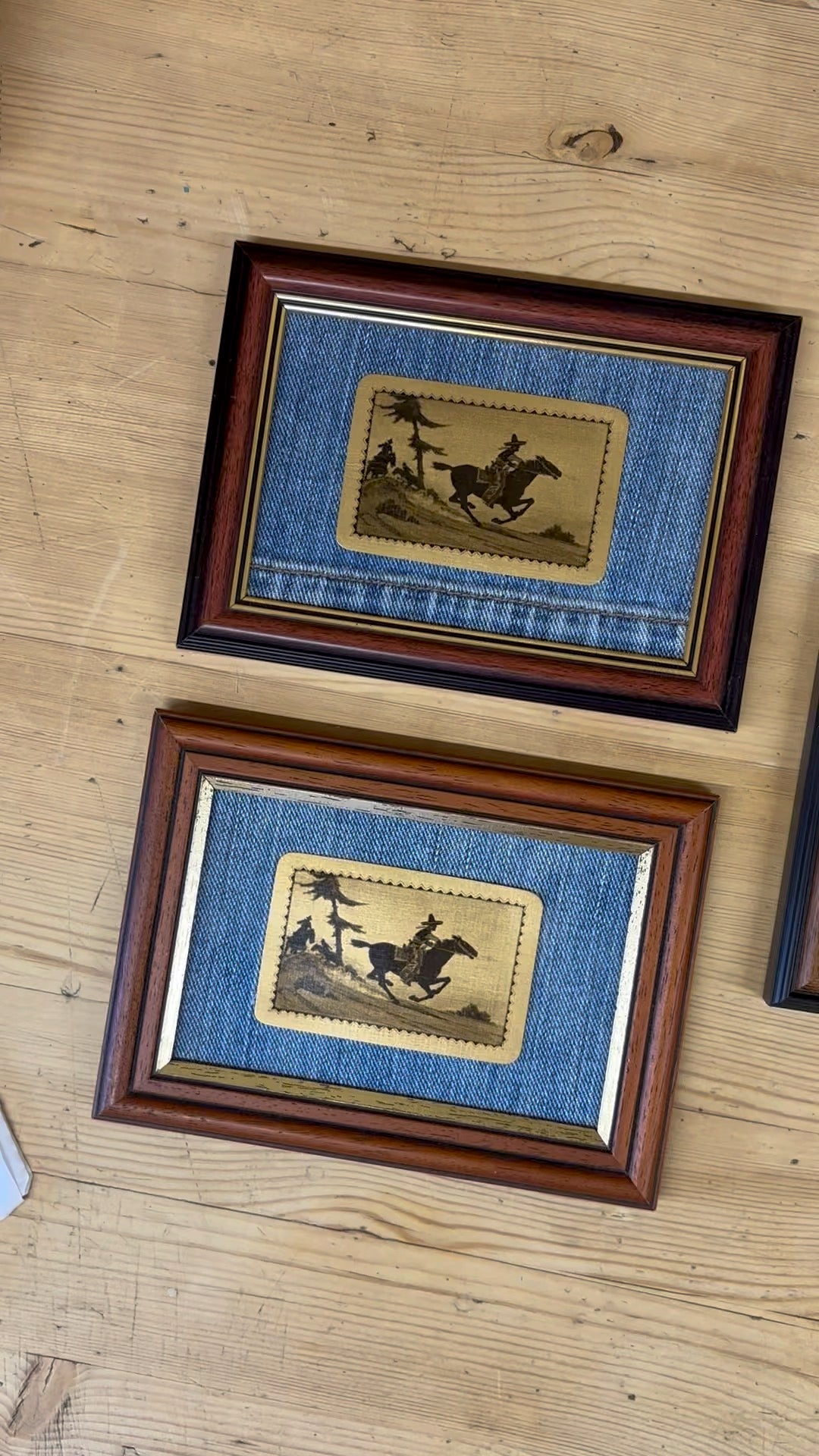 Framed Vintage Western Playing Card