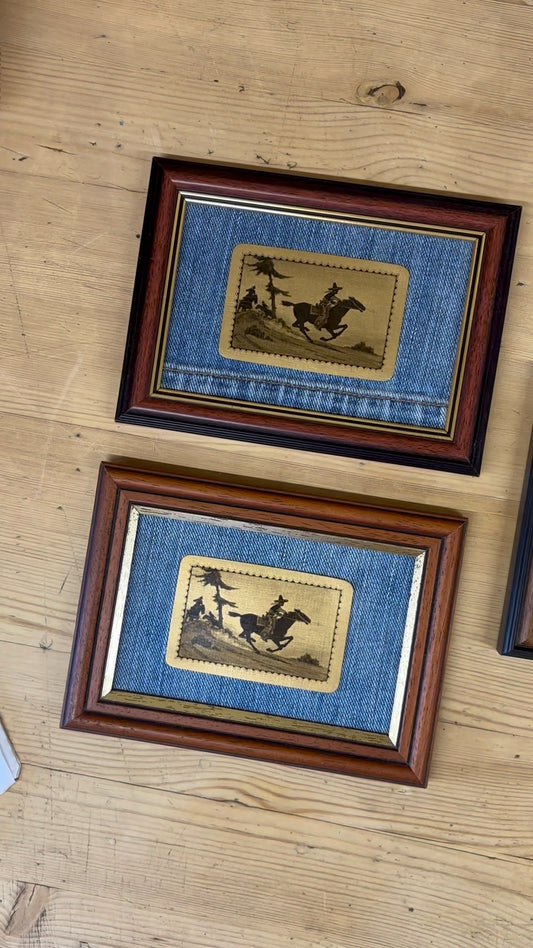 Framed Vintage Western Playing Card