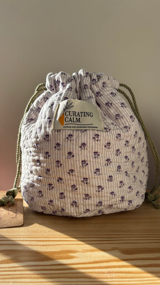 Washbag handmade from vintage quilt