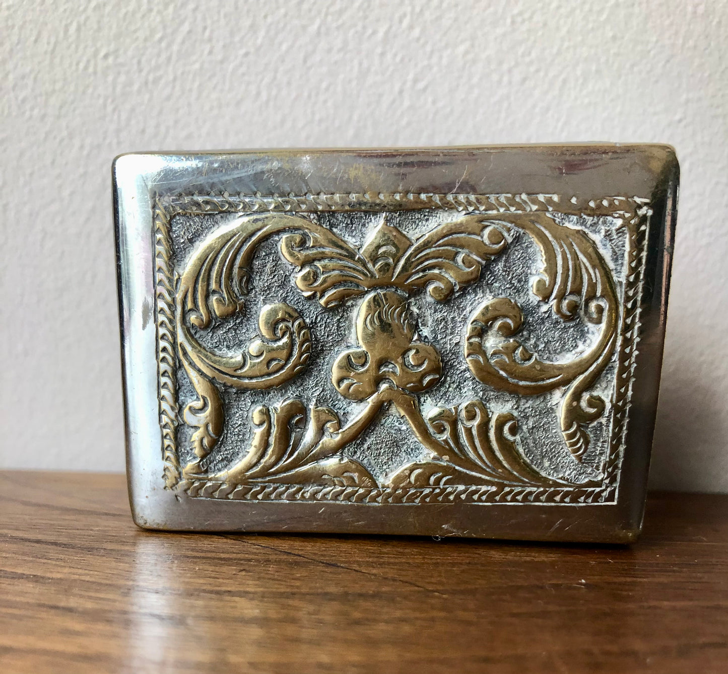 Vintage Brass Bird Matchbox Holder