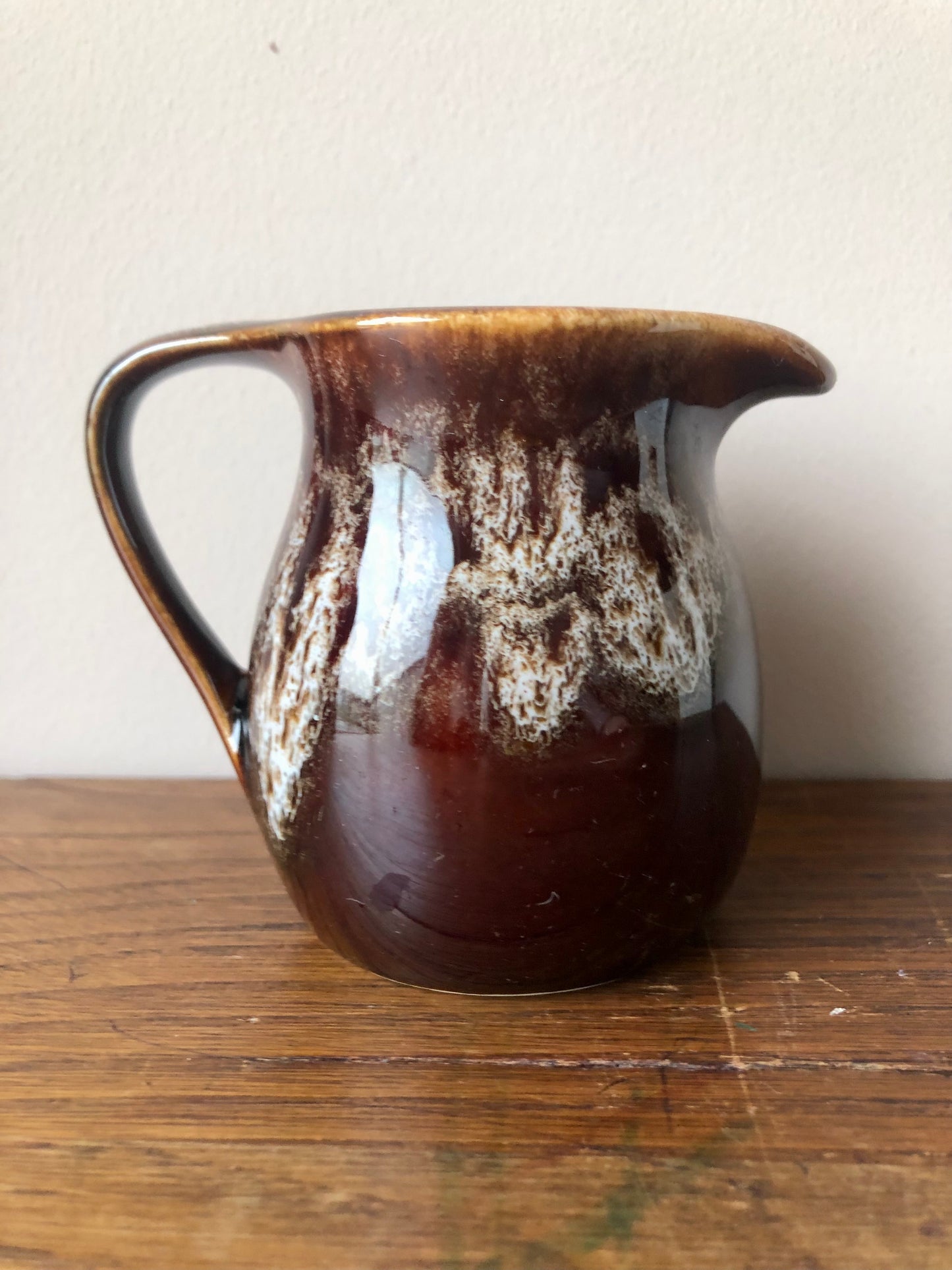 Vintage Fosters Pottery Tall Jug - Rich Tortoiseshell Glaze