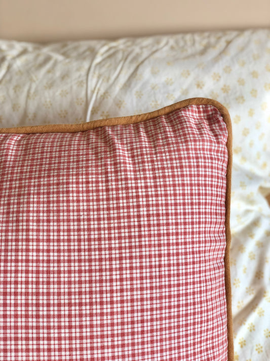 Giant vintage check cushion