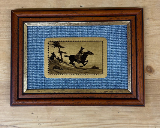 Framed Vintage Western Playing Card