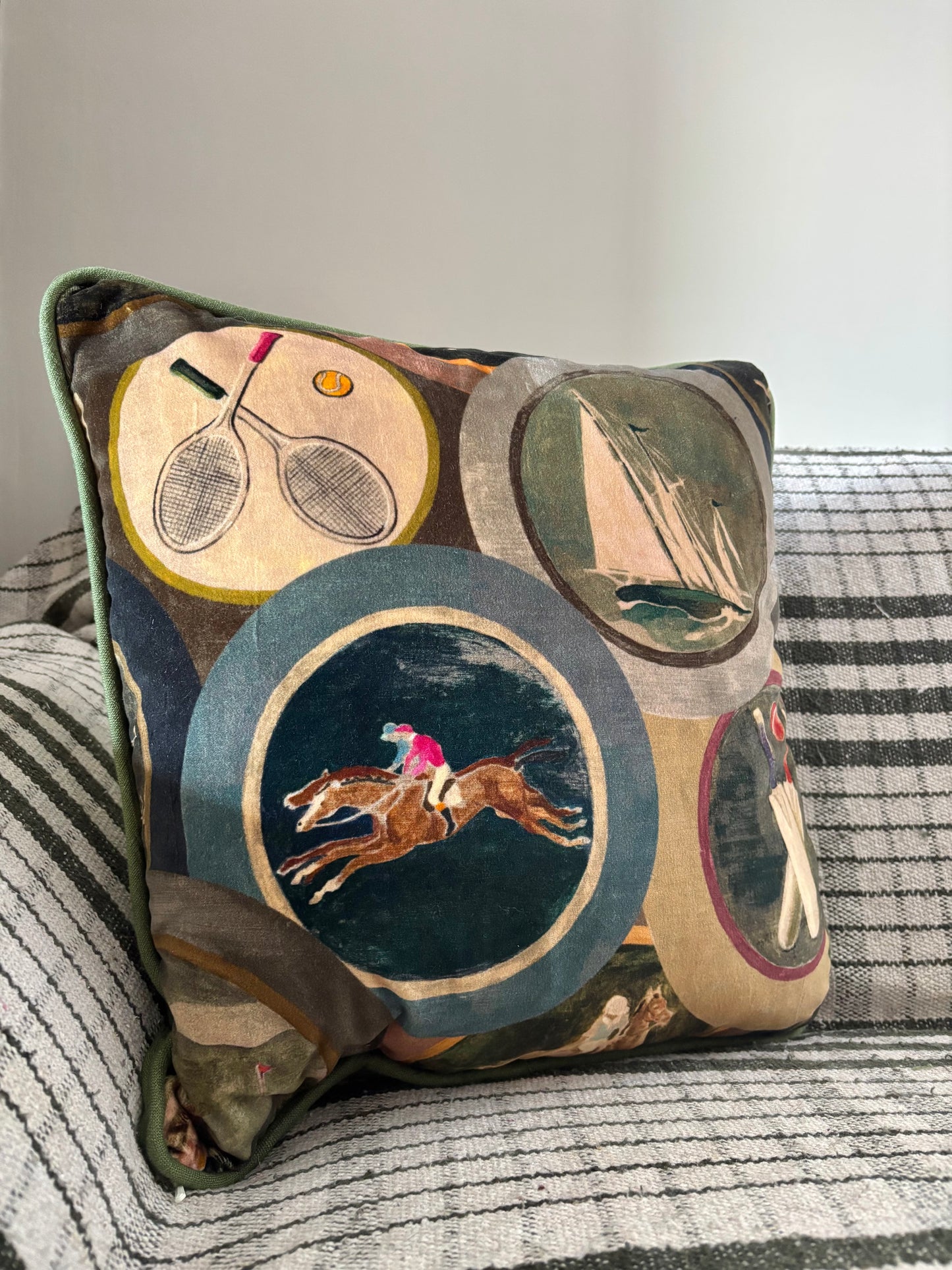 Mulberry "Sporting Life" cushion, 40 x 40cm