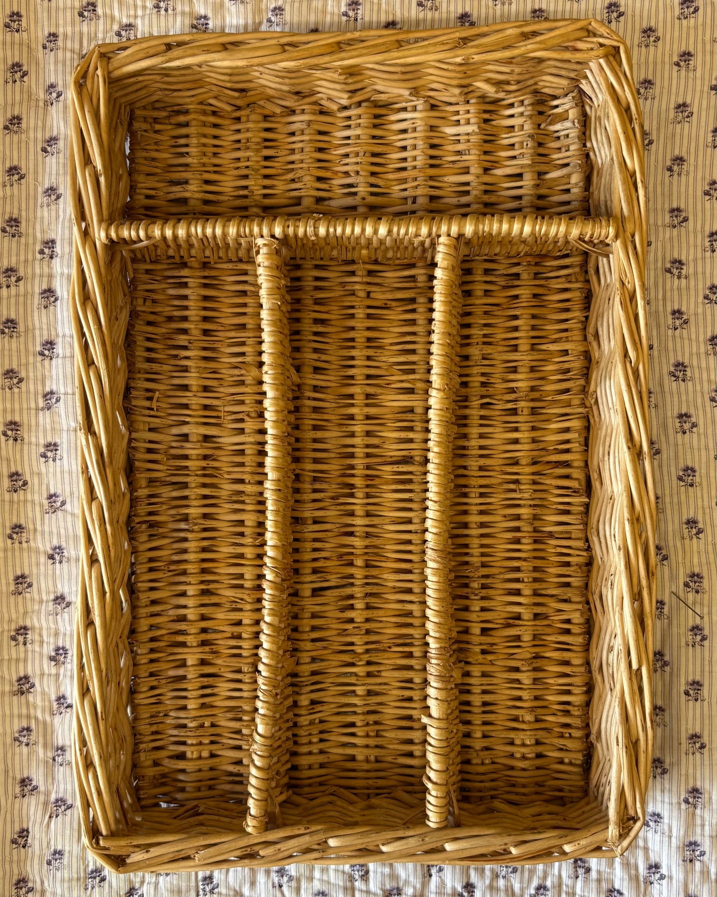 Vintage Wicker Cutlery Tray