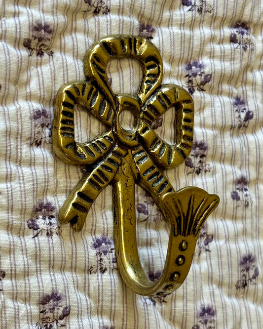 Vintage Brass Bow Wall Hook