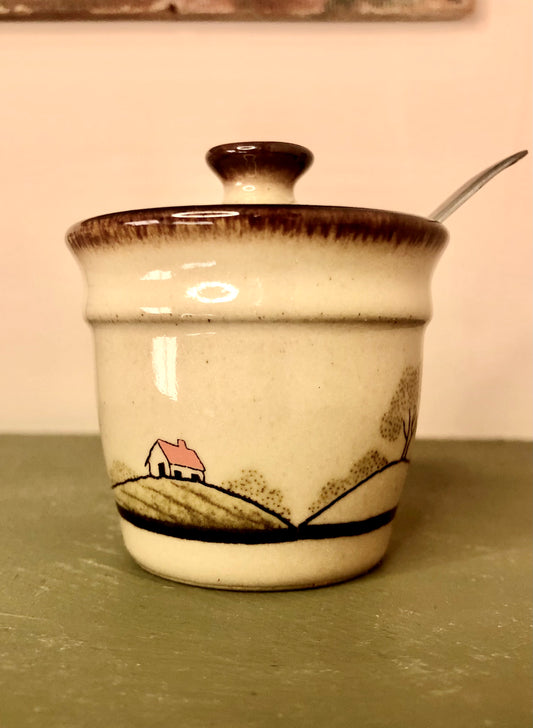 Vintage Denby "Savoy" mustard pot