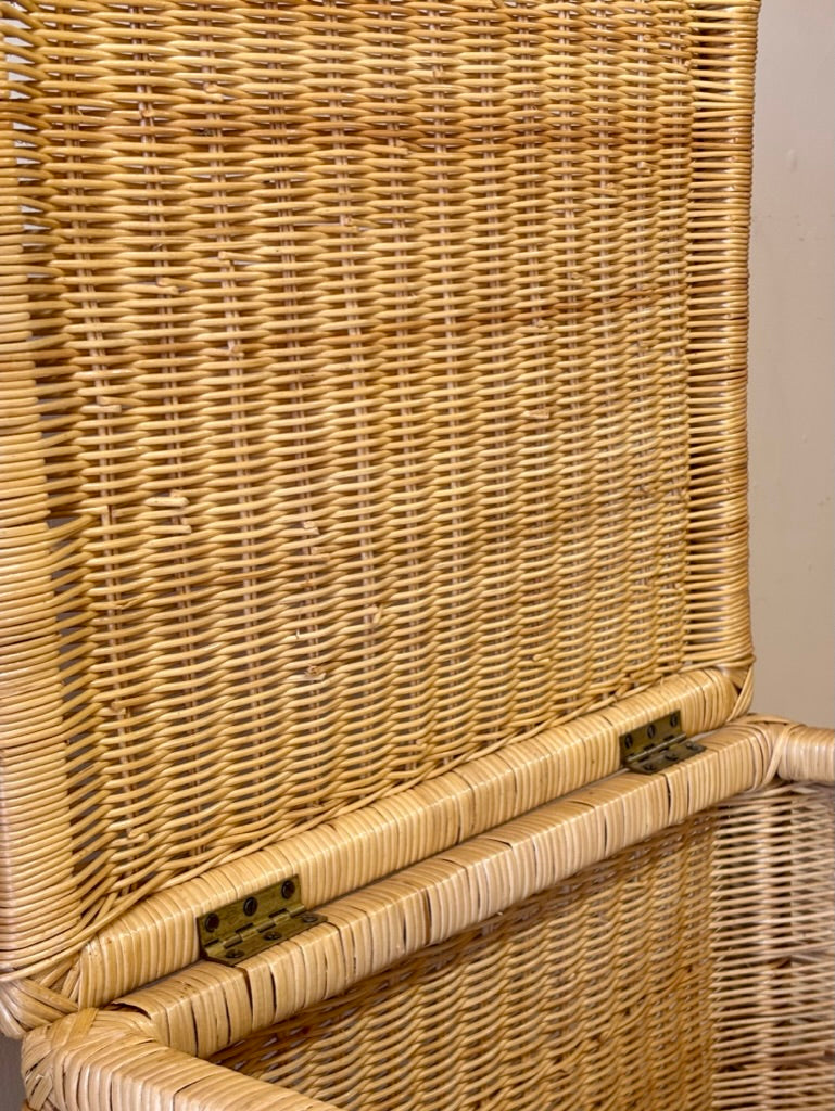Vintage Wicker Storage Trunk / Blanket Box