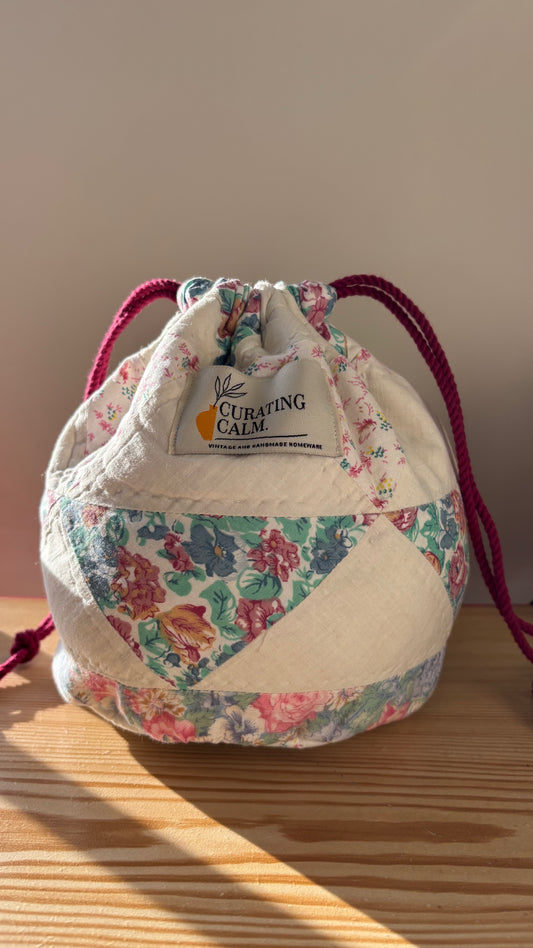 Washbag handmade from vintage quilt