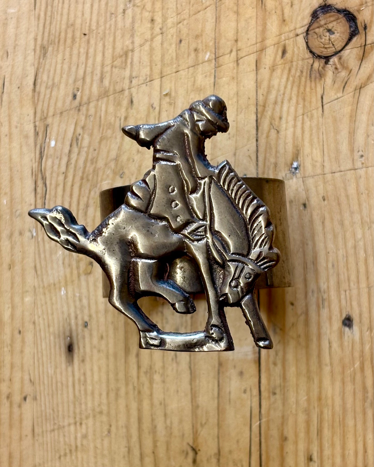 Set of 6 Vintage Western Metal Napkin Rings