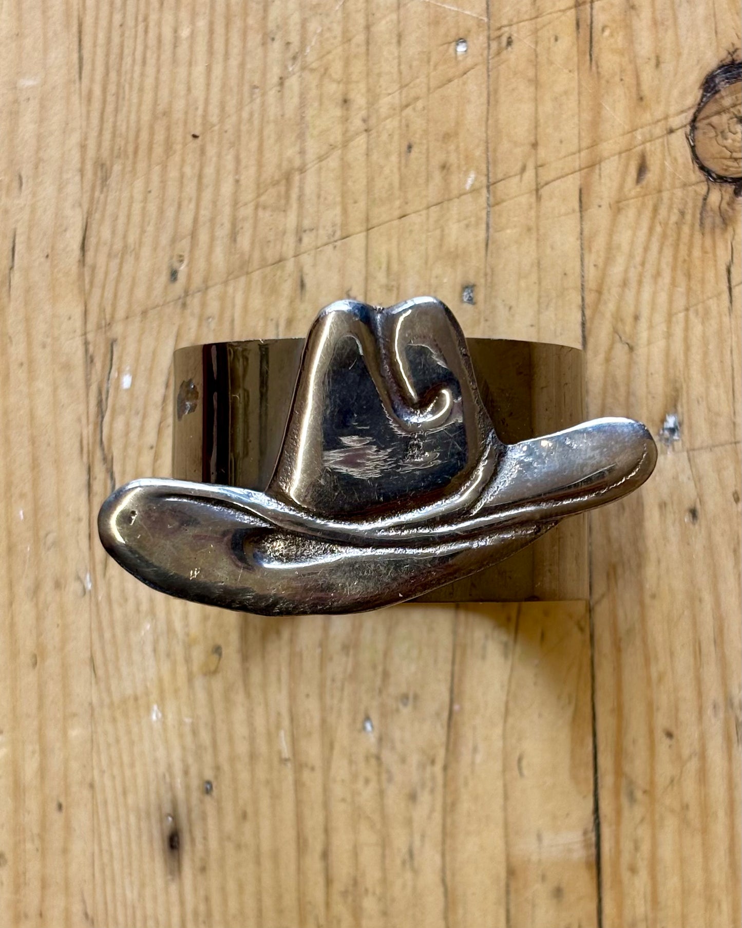 Set of 6 Vintage Western Metal Napkin Rings