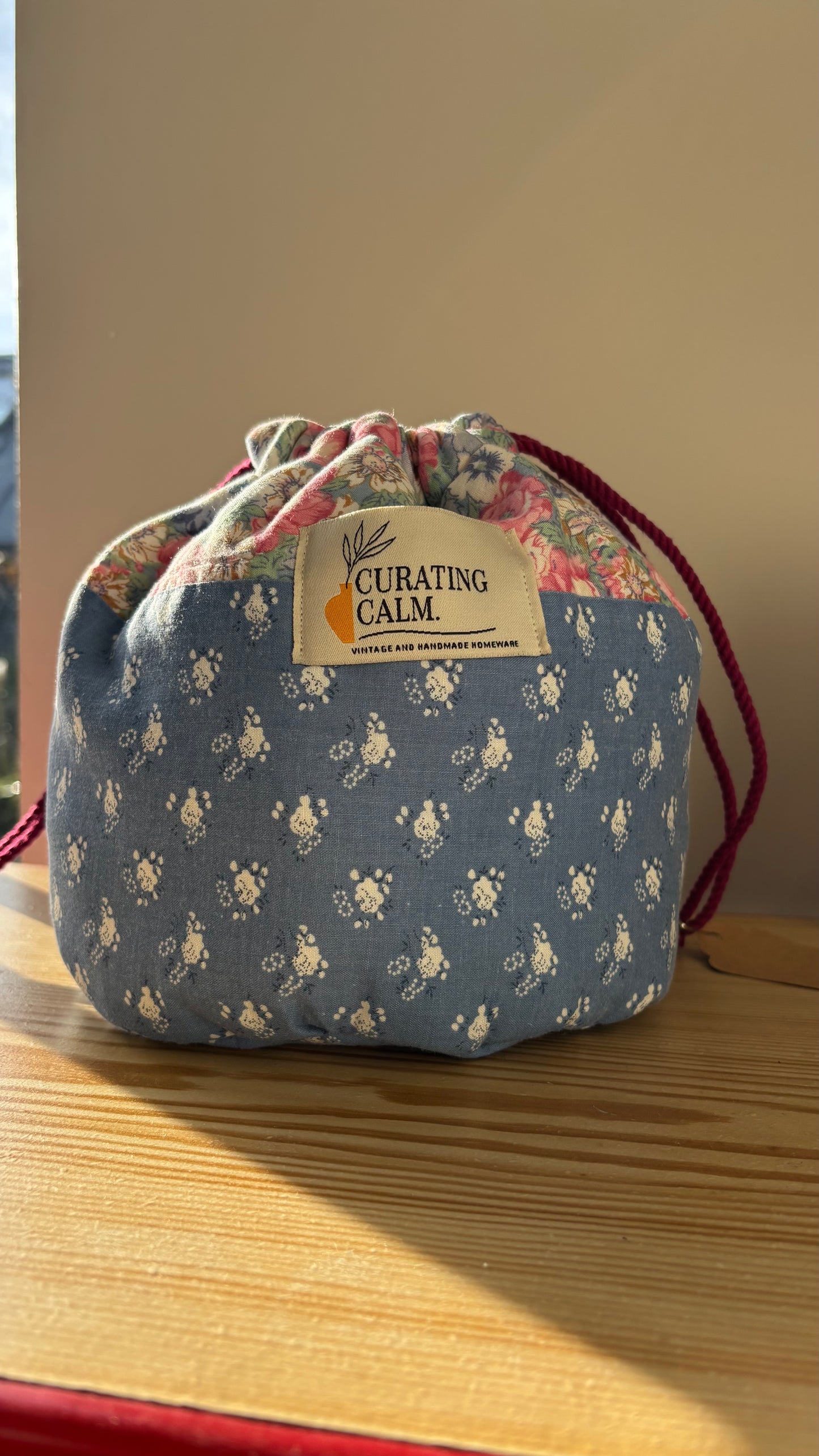 Washbag handmade from vintage quilt