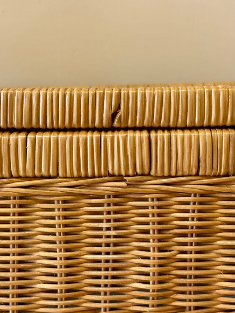 Vintage Wicker Storage Trunk / Blanket Box