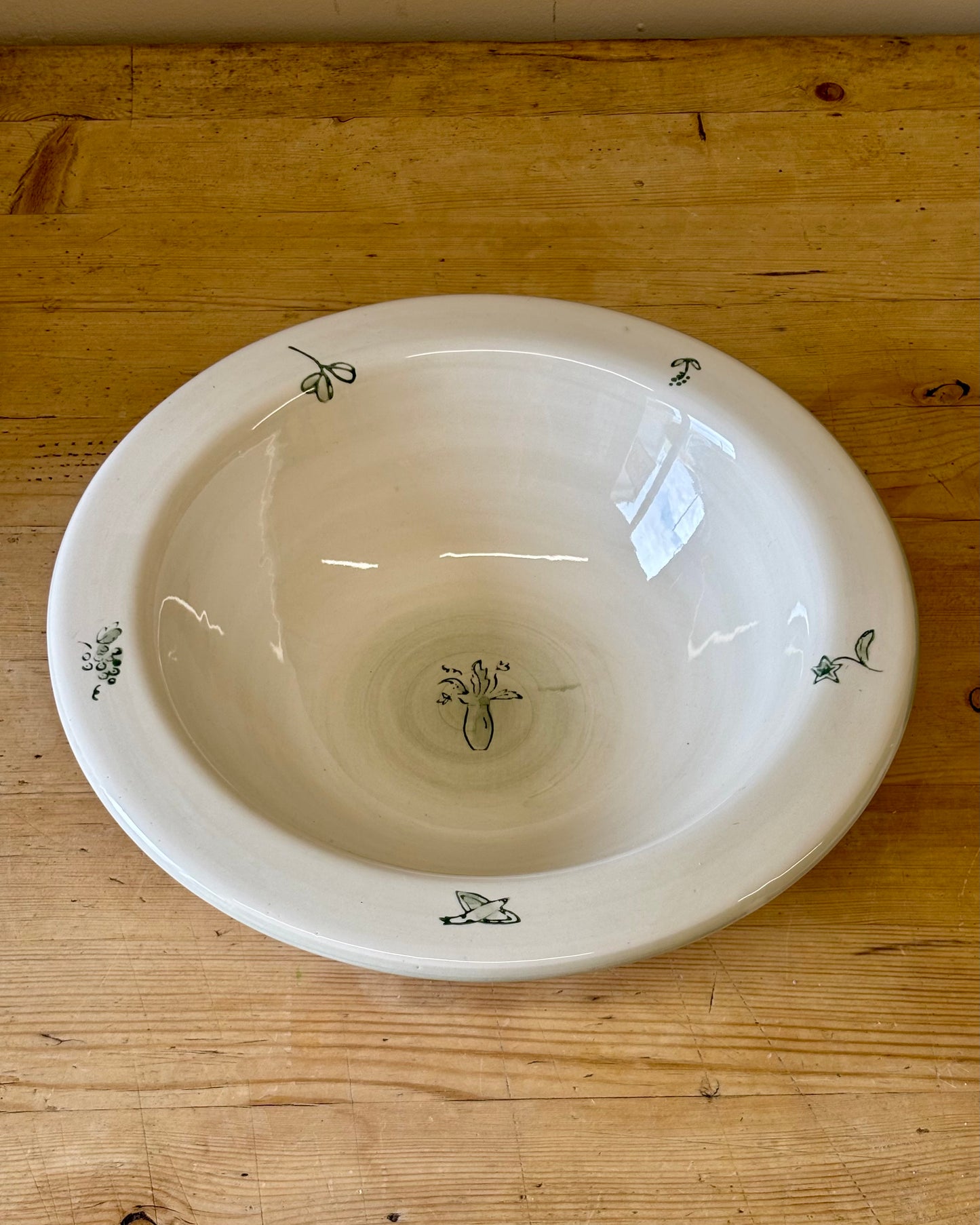Vintage Holdenby Hand Painted Ceramic Serving Bowl
