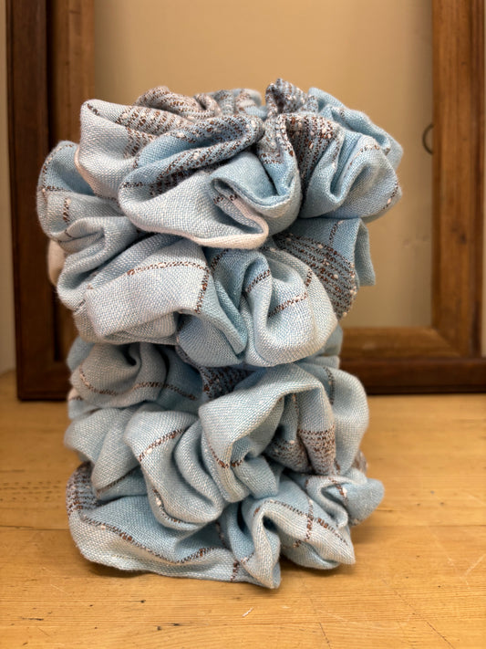 Scrappy Scrunchie - blue and white check